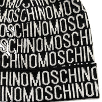 Moschino Monogram Black and White Beanie Vintage Hat