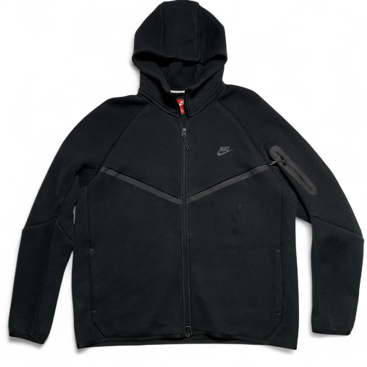 Nike Tech Fleece Black Full Tracksuit Hoodie and Joggers (XL)