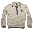 Gucci Vintage Cream and Navy Wool Polo Long Sleeve Jumper Shirt (L)