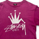 Stussy Pink and White Crown T Shirt (M)