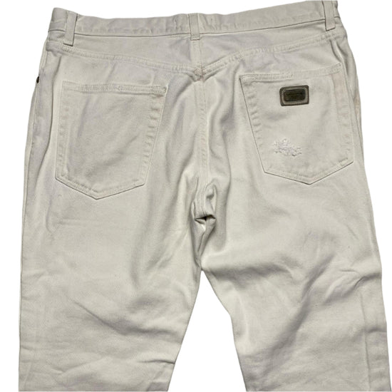 Dolce & Gabbana White and Silver Plaque Jeans (W 34)