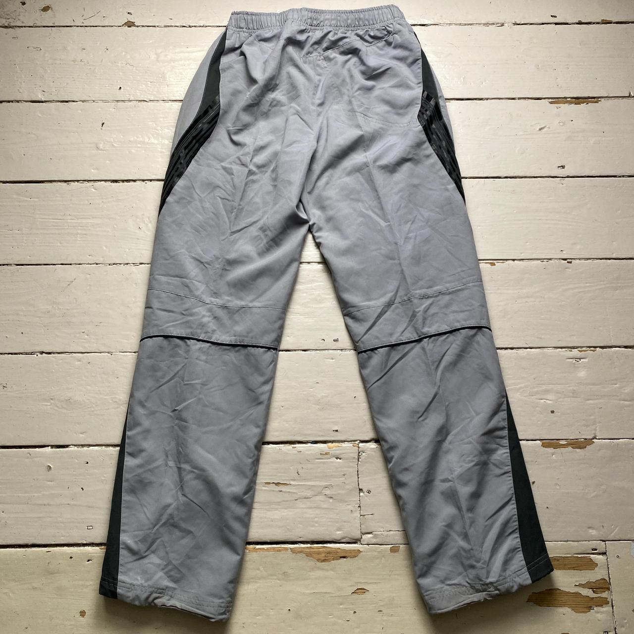 Nike Silver and Grey Swoosh Baggy Vintage y2k Shell Trackpant Bottoms