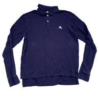 Money Clothing Navy and White Long Sleeve Polo Shirt (M)
