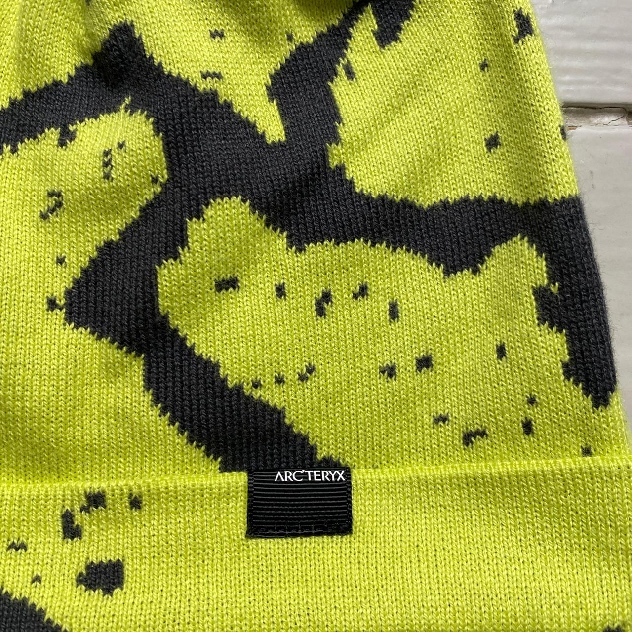 ArcTeryx Neon Yellow and Grey Beanie Hat