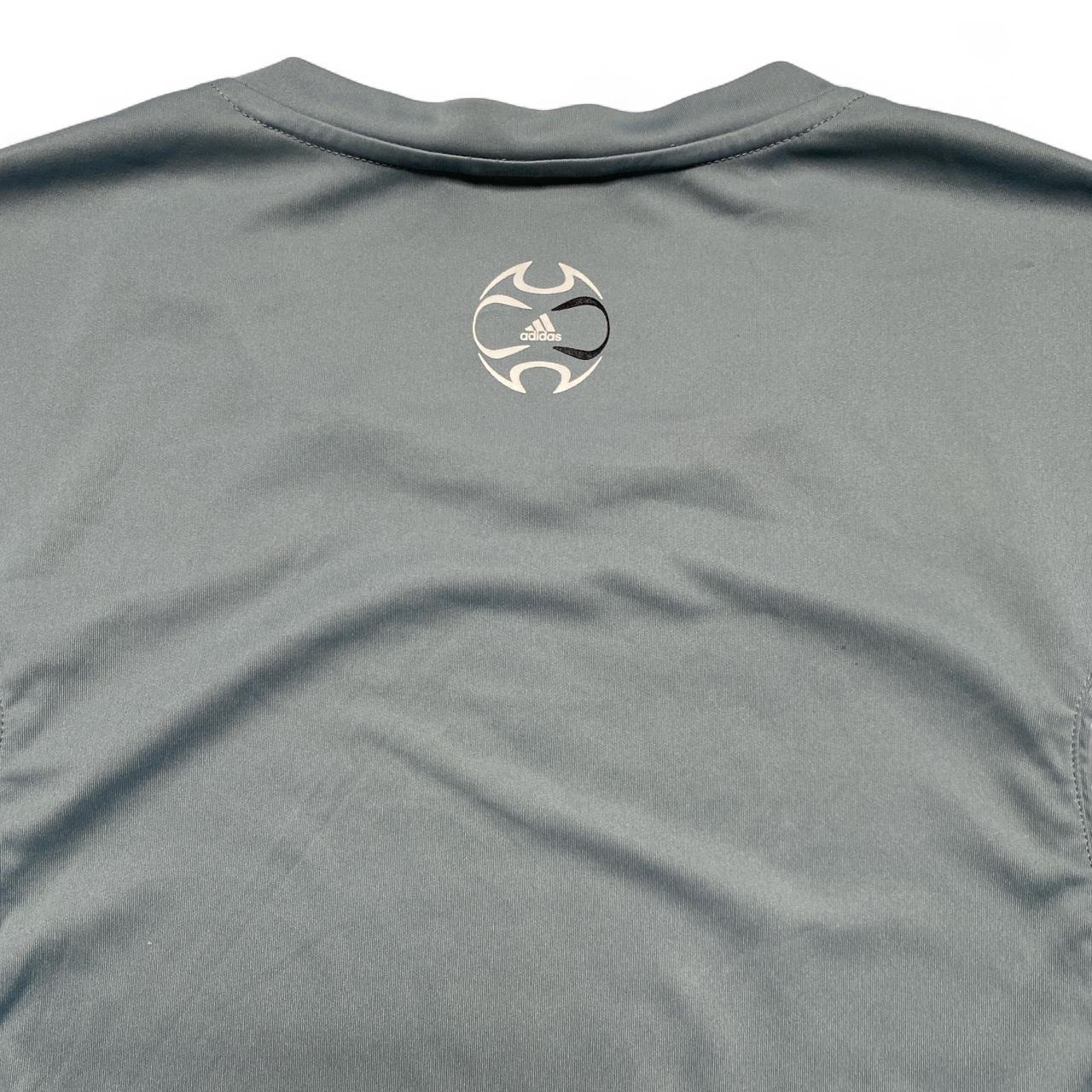 Adidas Predator Vintage y2k Grey and White Football Jersey T Shirt (L)