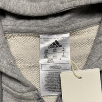 Adidas Performance Essentials Grey and White Tri Stripe Hoodie (3XL)