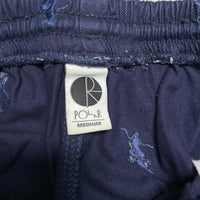 Polar Skate Co Navy and Blue Skater Repeat Embroidery Casual Baggy Lightweight Trousers (S)