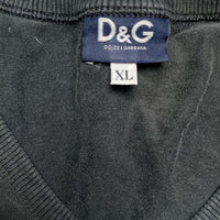 Dolce & Gabbana Vintage V Neck Black T Shirt (XL)