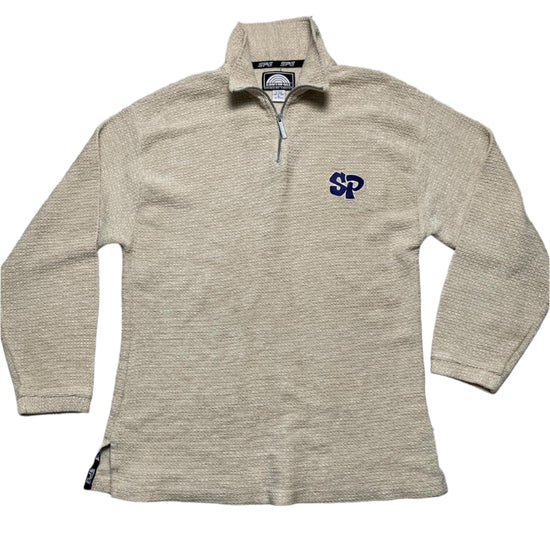South Pole Vintage y2k 90’s Cream and Navy Quarter Zip Jumper (XL)