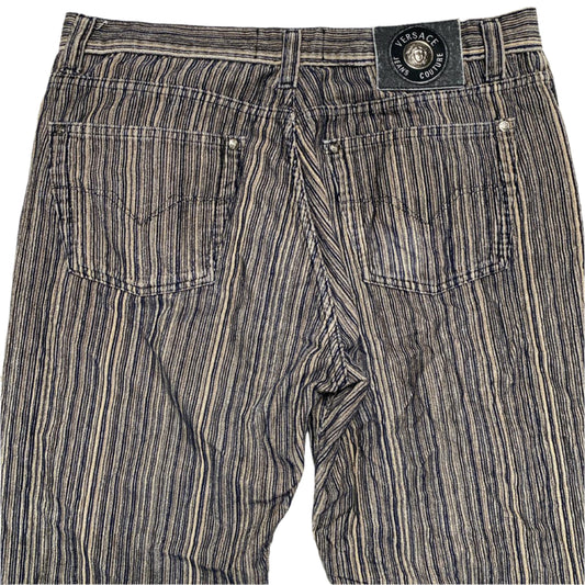 Versace Jeans Couture Vintage Corduroy Grey Navy and White Jeans (36W)