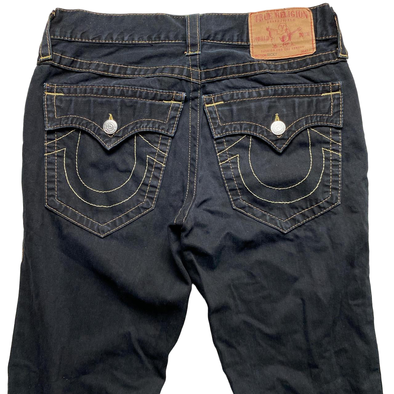 True Religion Black and Gold Ricky Jeans (32W)