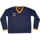Navy and Orange V Neck Jumper workwear (L)