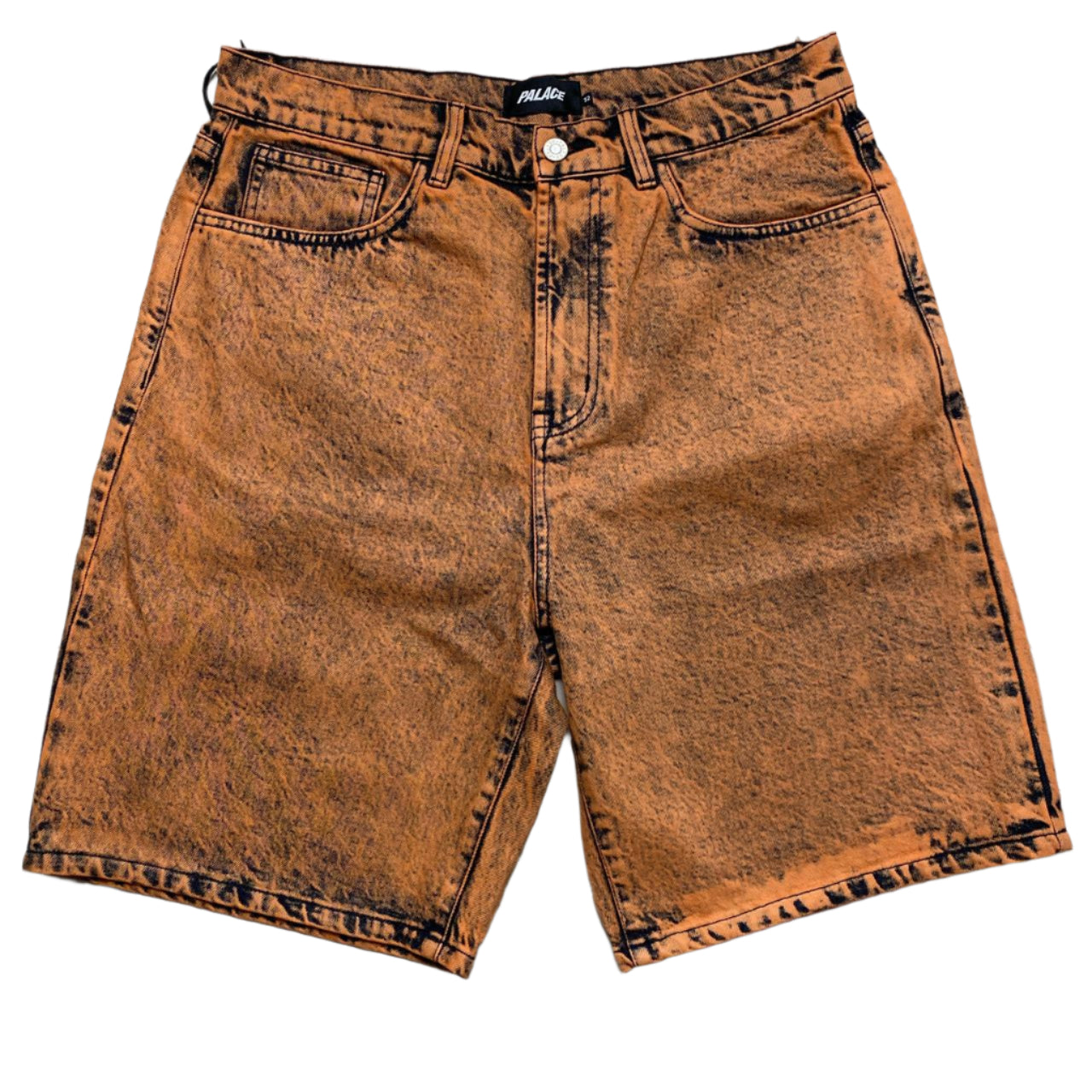 Palace Orange Bleached Denim Jorts Jean Shorts (32W)