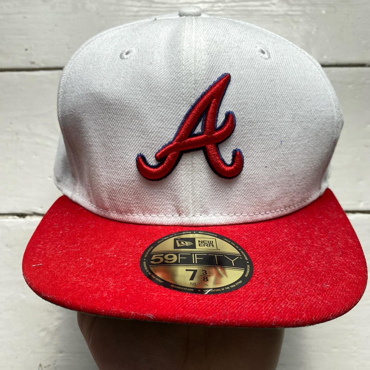 Atlanta Braves New Era Vintage White Red and Navy Fitted Cap