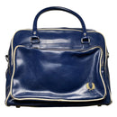 Navy and white Fred Perry leather weekend bag leather