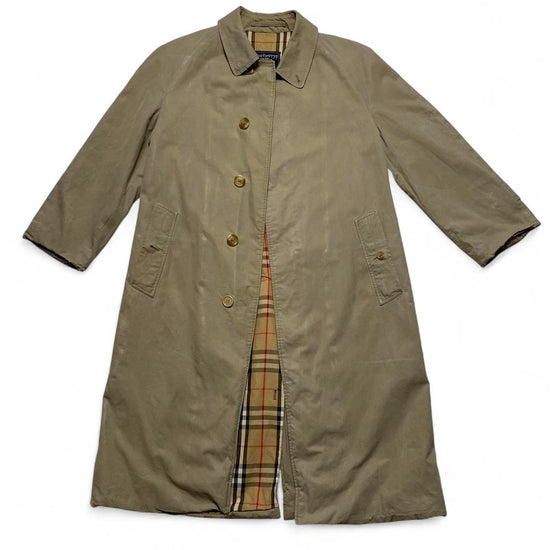 Burberry Vintage Burberrys Khaki Beige Long Novacheck Trench Coat (L)
