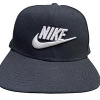 Nike Swoosh Spellout Black and White Snapback Cap