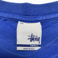Stussy Vintage Blue and White Skull T Shirt (S)