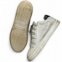 Balenciaga Arena White and Navy Low Leather Trainers