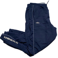 Umbro Navy and Grey Trackpant Shell Baggy Bottoms (L)