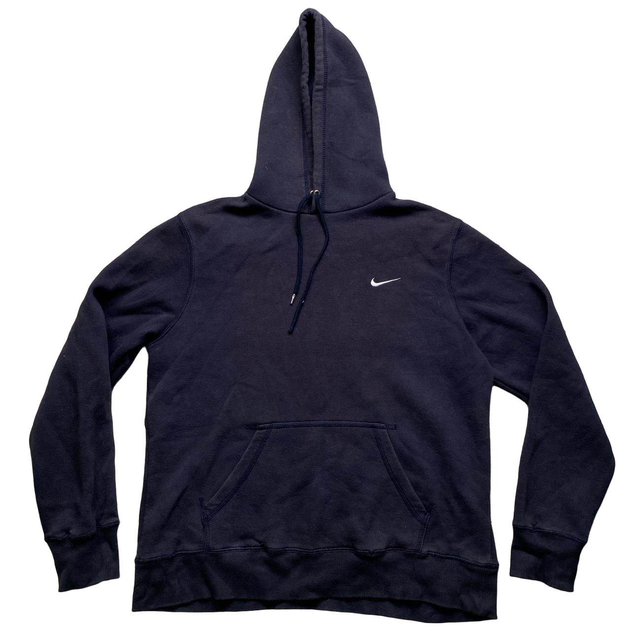 Nike Navy and White Swoosh Hoodie (XL)