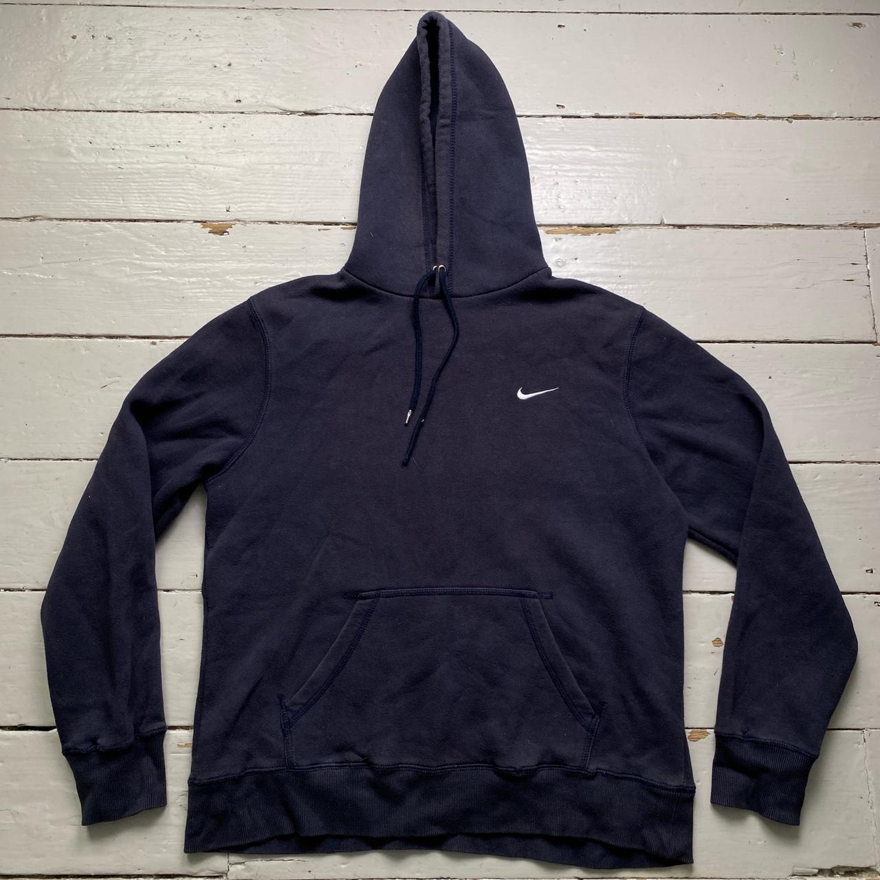 Nike Navy and White Swoosh Hoodie