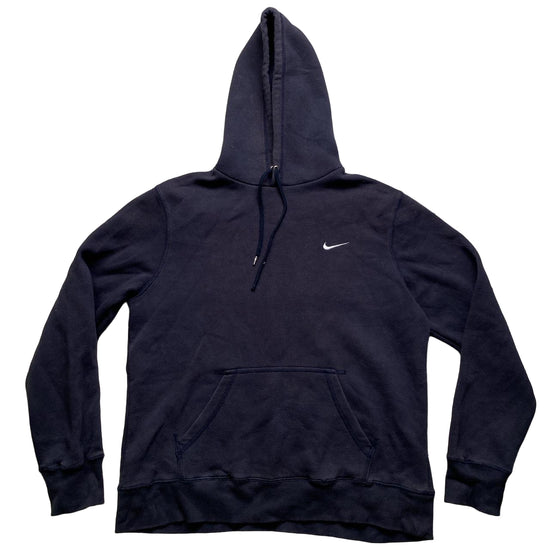 Nike Navy and White Swoosh Hoodie (XL)