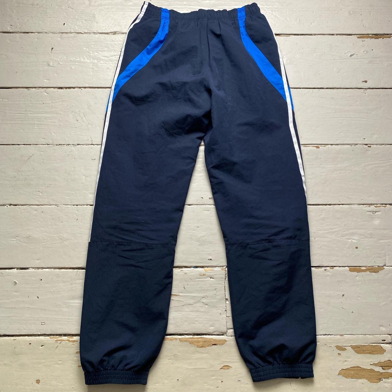 Adidas Navy Blue and White Shell Trackpant Bottoms