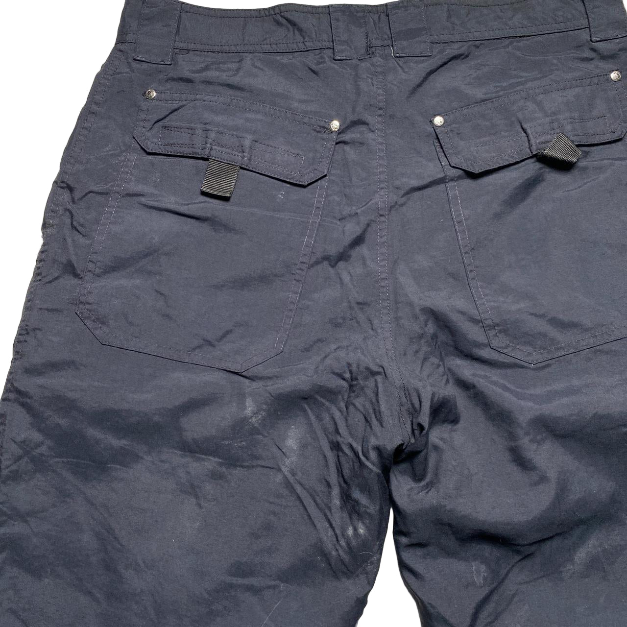 Quiksilver Black and White Cargo Combat Ski Salopette Trousers (L)