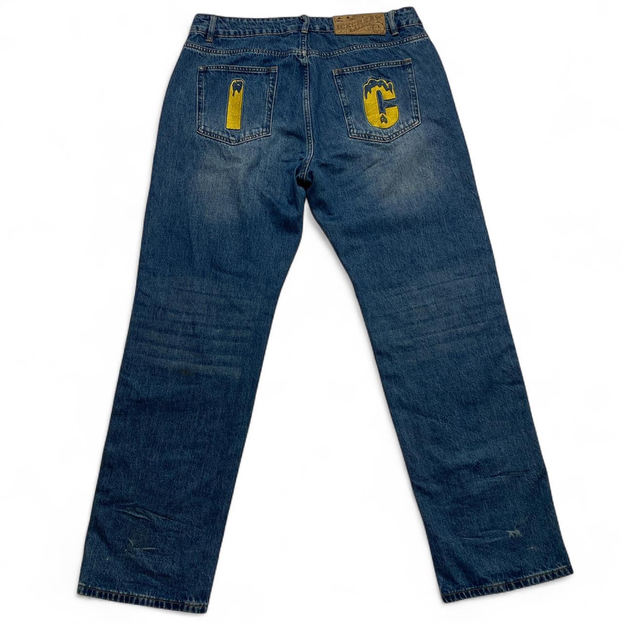 Ice Cream Billionaire Boys Club Running Dog Blue and Yellow Jeans (36W)