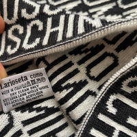 Moschino Monogram Black and White Beanie Vintage Hat