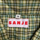 Sanje Fighting Flowers Embroidery Checked Plaid Shirt (M)