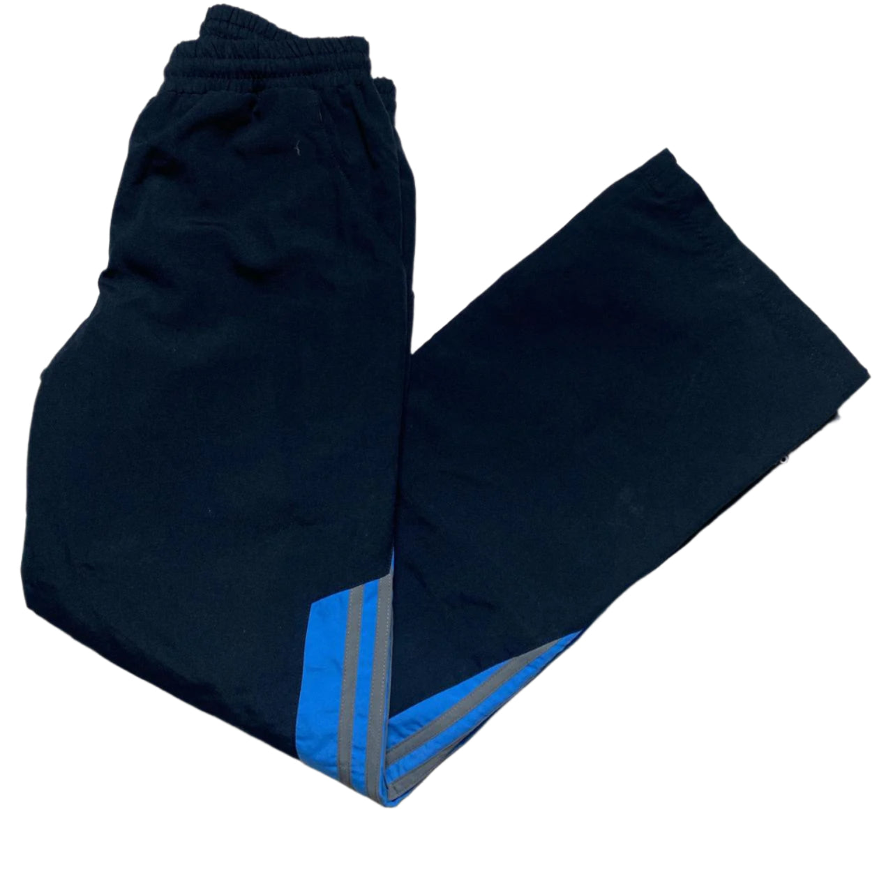 Adidas Vintage y2k Navy Blue and White Shell Trackpant Bottoms (XS)