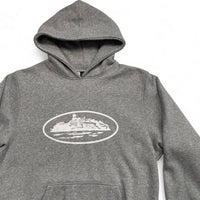 Corteiz Grey and White Alcatraz Hoodie (M)