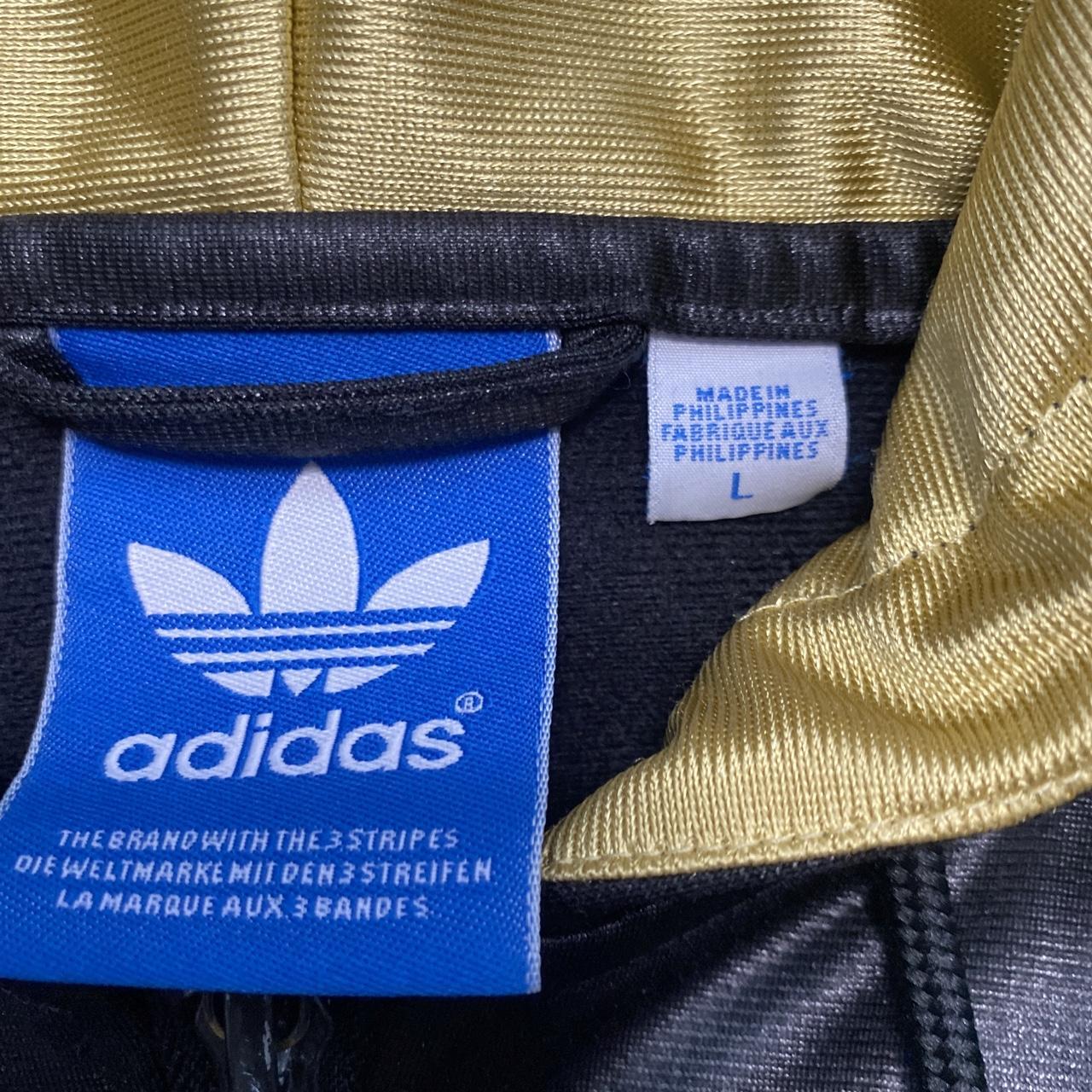 Adidas Originals Black Gold and White Tracksuit Hooded Jacket (L)