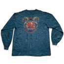 Na Pali Vintage Y2K Dragon Japanese Long Sleeve Blue Tie Dye T Shirt (XL)