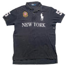 Ralph Lauren Polo New York Black and White Polo Short Sleeve Shirt (L)