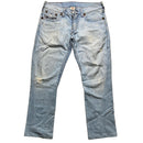 True Religion Light Blue and Brown Stitch Rainbow Joey Jeans (34W)