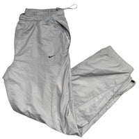 Nike Shox Silver and Green Vintage y2k Shell Trackpant Bottoms (XL)