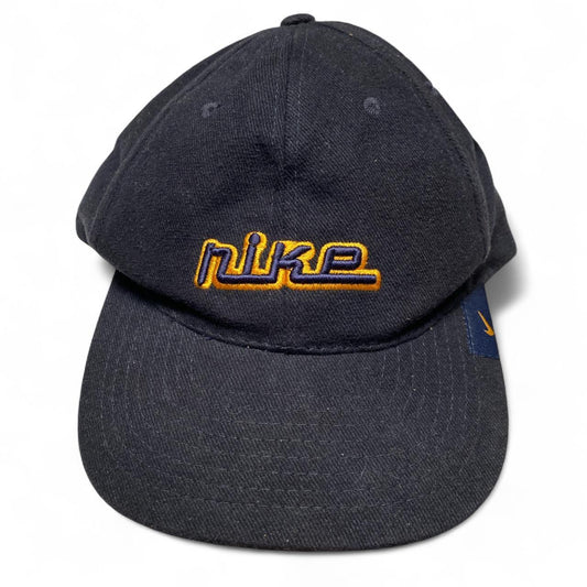 Nike Vintage y2k Navy and Yellow Cap