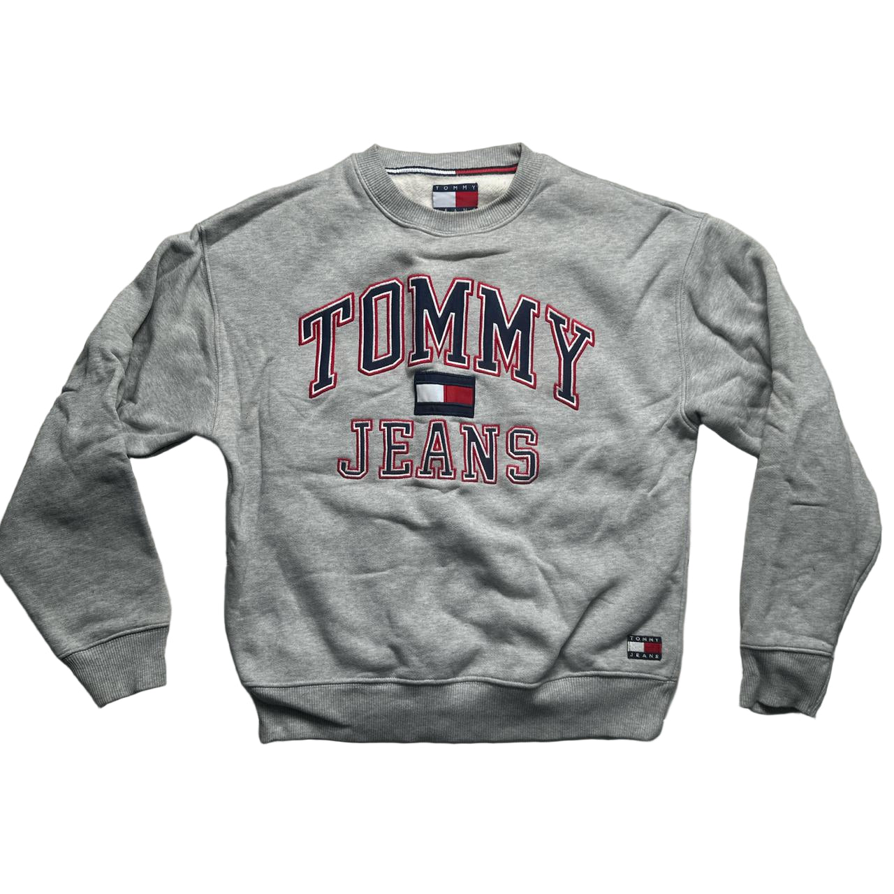 Tommy Hilfiger Grey Spellout Jumper (XS)