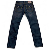 True Religion Skinny Navy and Gold Stitch Jeans (31W)