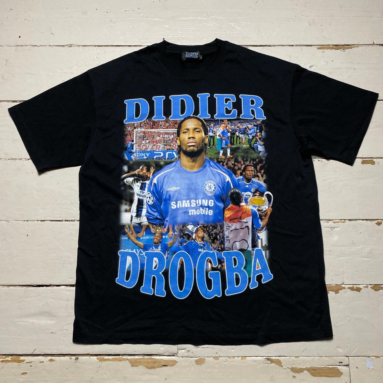 Didier Drogba Chelsea Tiempo Season Black T Shirt