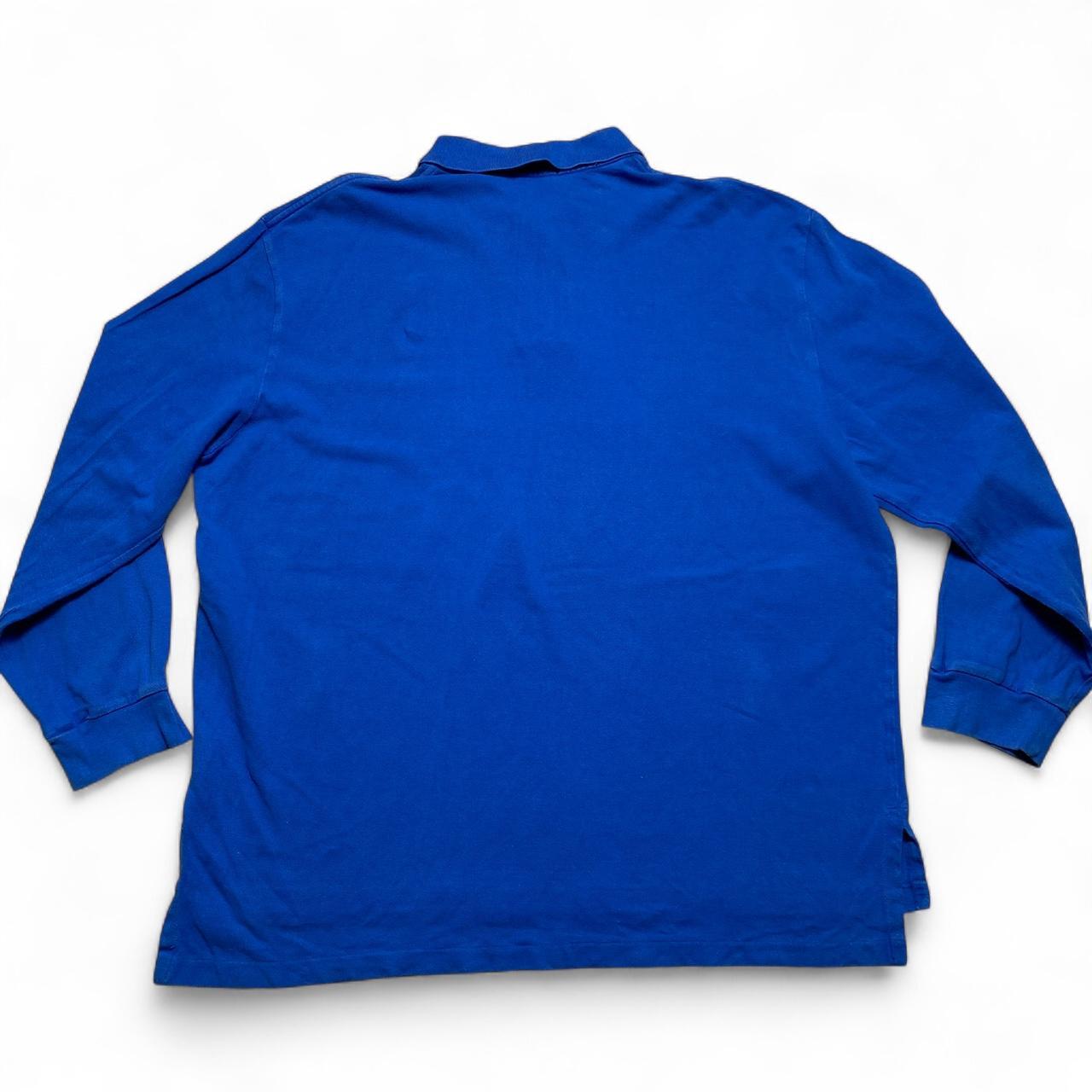Ralph Lauren Polo Blue and Green Pony Long Sleeve Polo Shirt (2XL)