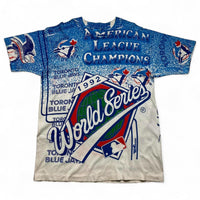 Toronto Blue Jays World Series League Champions 1992 90’s T Shirt White and Blue (XL)
