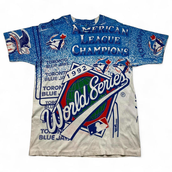 Toronto Blue Jays World Series League Champions 1992 90’s T Shirt White and Blue (XL)