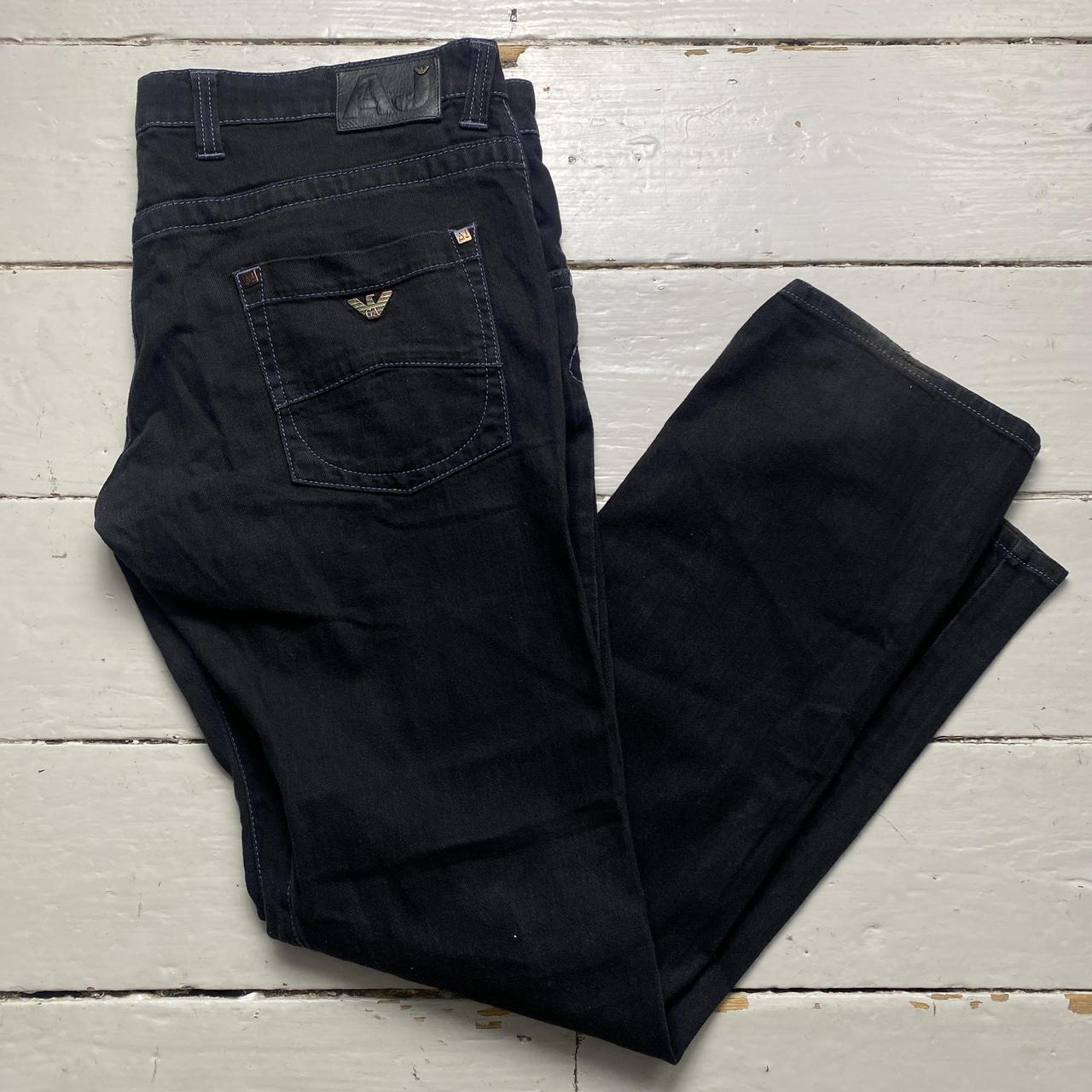 Armani Black Comfort Fit Baggy Jeans