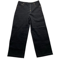 Minus Two Super Baggy Black and Gold Sequin Embroidery Jeans (38W)