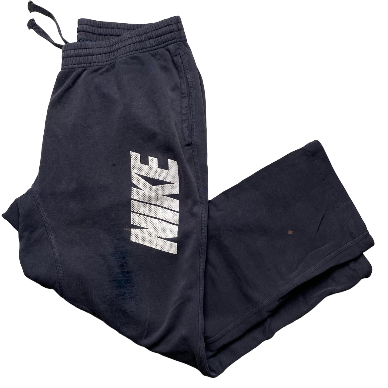 Nike Club Spellout Navy and White Baggy Joggers (XL)
