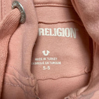True Religion Pink and Silver Horseshoe Plaque Hoodie (S)